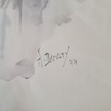 André Duculty (1912-1990) Watercolor on paper "Portrait of Man" Signed lower right and dated