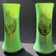 Pair of 19th century green opaline vases