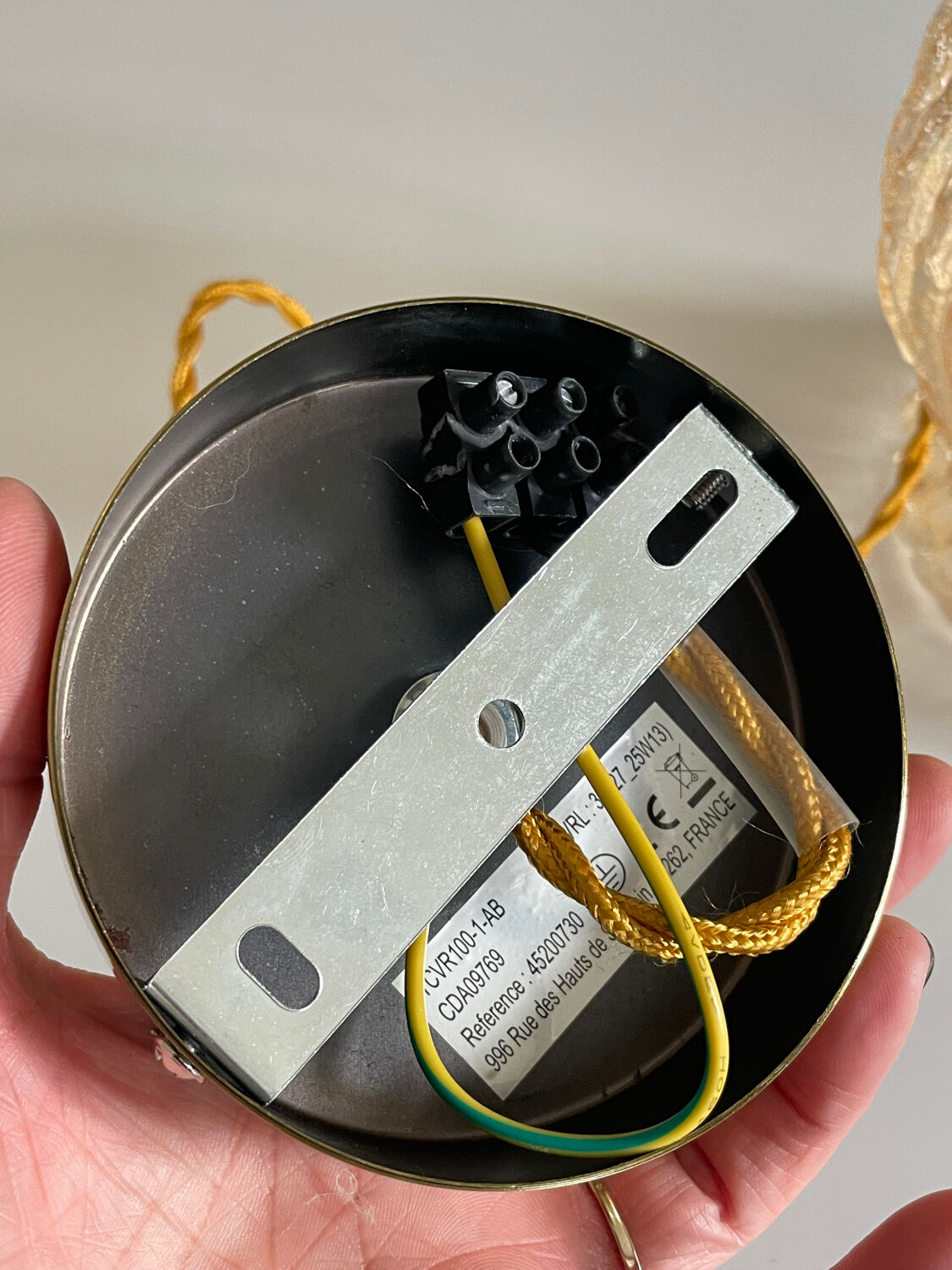 Ceiling suspension globe tulip amber glass