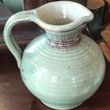 Old small glazed ceramic pottery pitcher