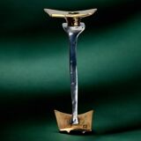 Brutalist candleholder by David Marshall, bronze and aluminium, Spain, 1970s