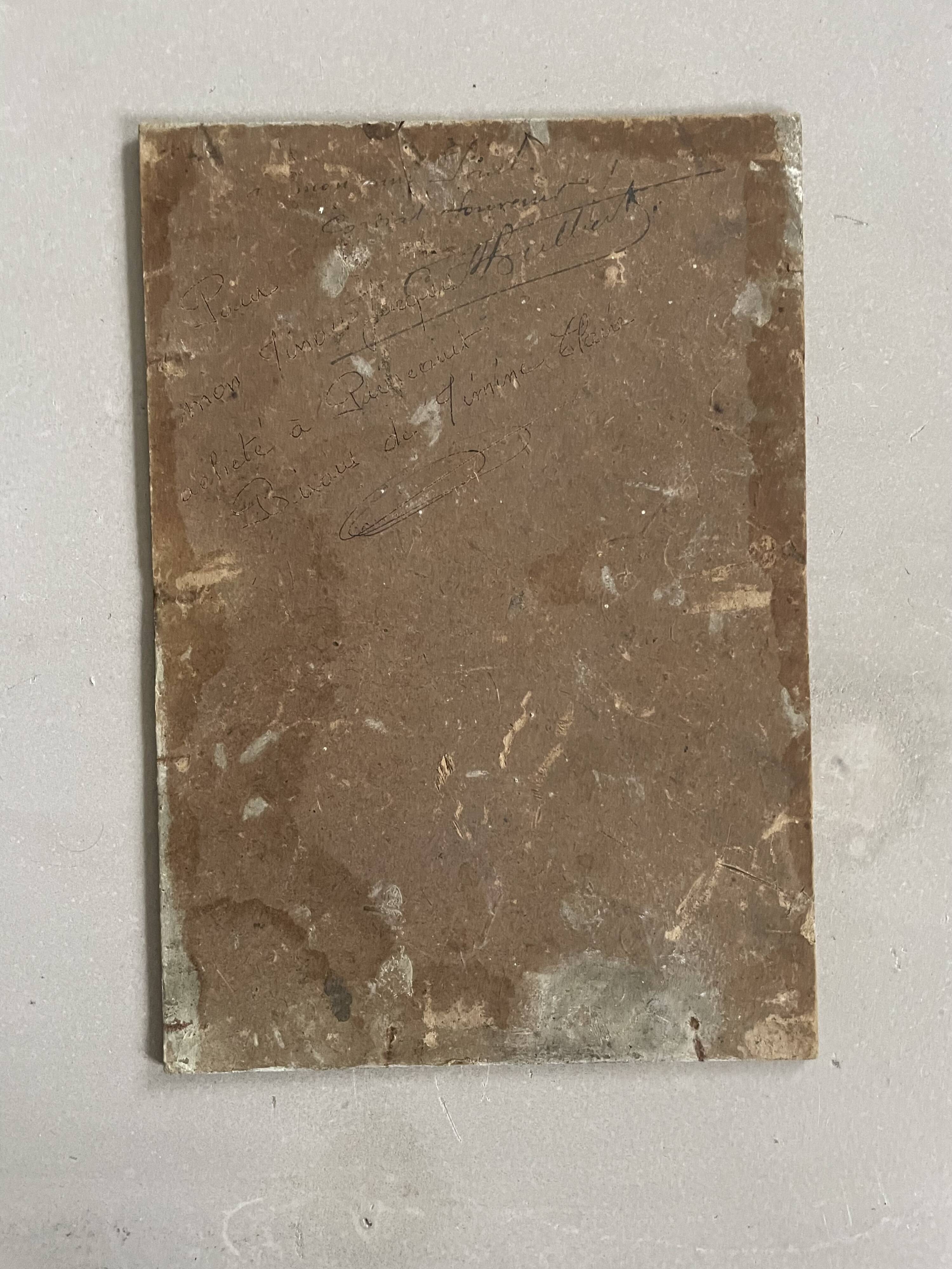 Small oil on old cardboard