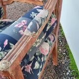 Fauteuil de style Louis Xvi ancien 1900s tissus Fleuris