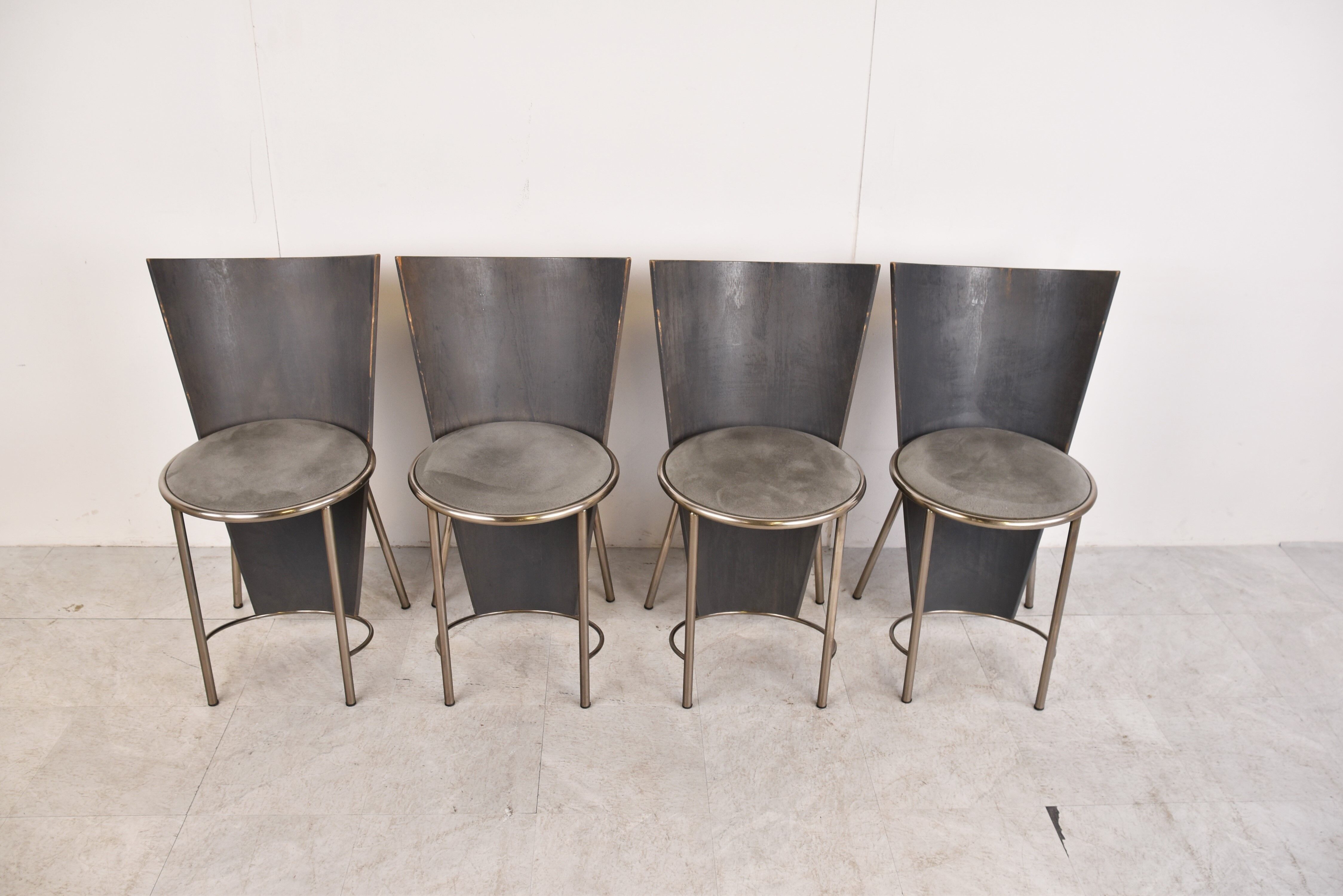 Vintage dining chairs by Frans Van Praet, set of 4