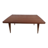 Extendable table with compass legs from the 1950s, extensions not supplied in teak wood – Very good condition