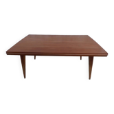 Extendable table with compass legs from the 1950s, extensions not supplied in teak wood – Very good condition