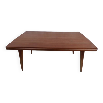 Extendable table with compass legs from the 1950s, extensions not supplied in teak wood – Very good condition