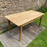 Old light wood farm table