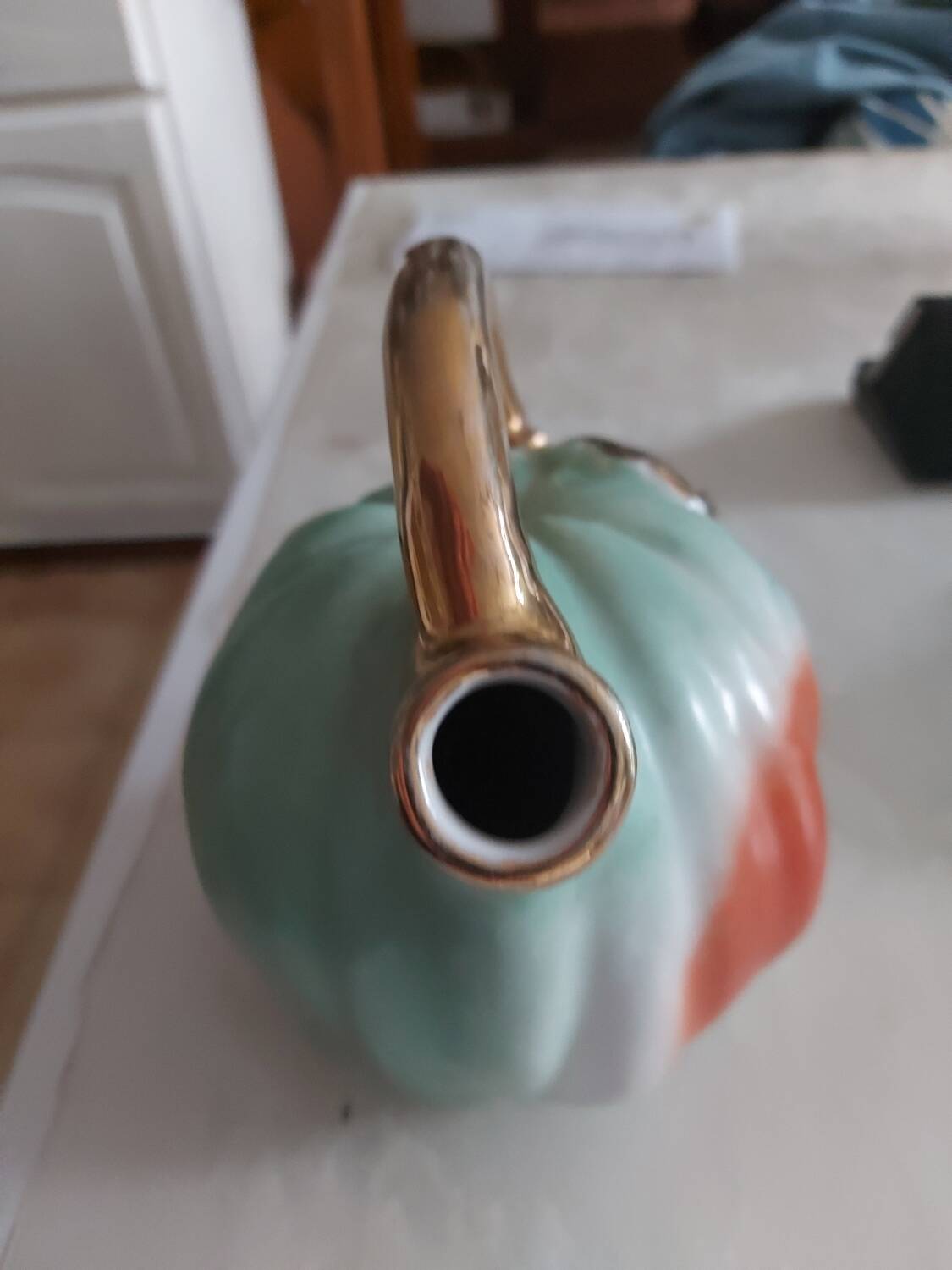 Apple-shaped liqueur pourer signed