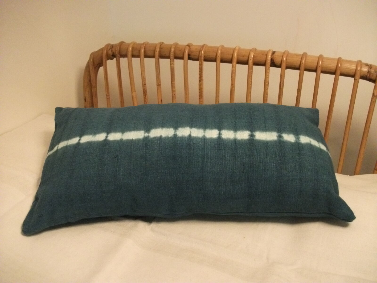 Colorful antique linen cushion