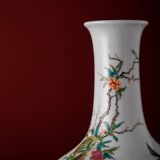 Vase d'appréciation en porcelaine Rose de Style dynastie Qing, Motif d'oiseau et de fleur, artisanat classique