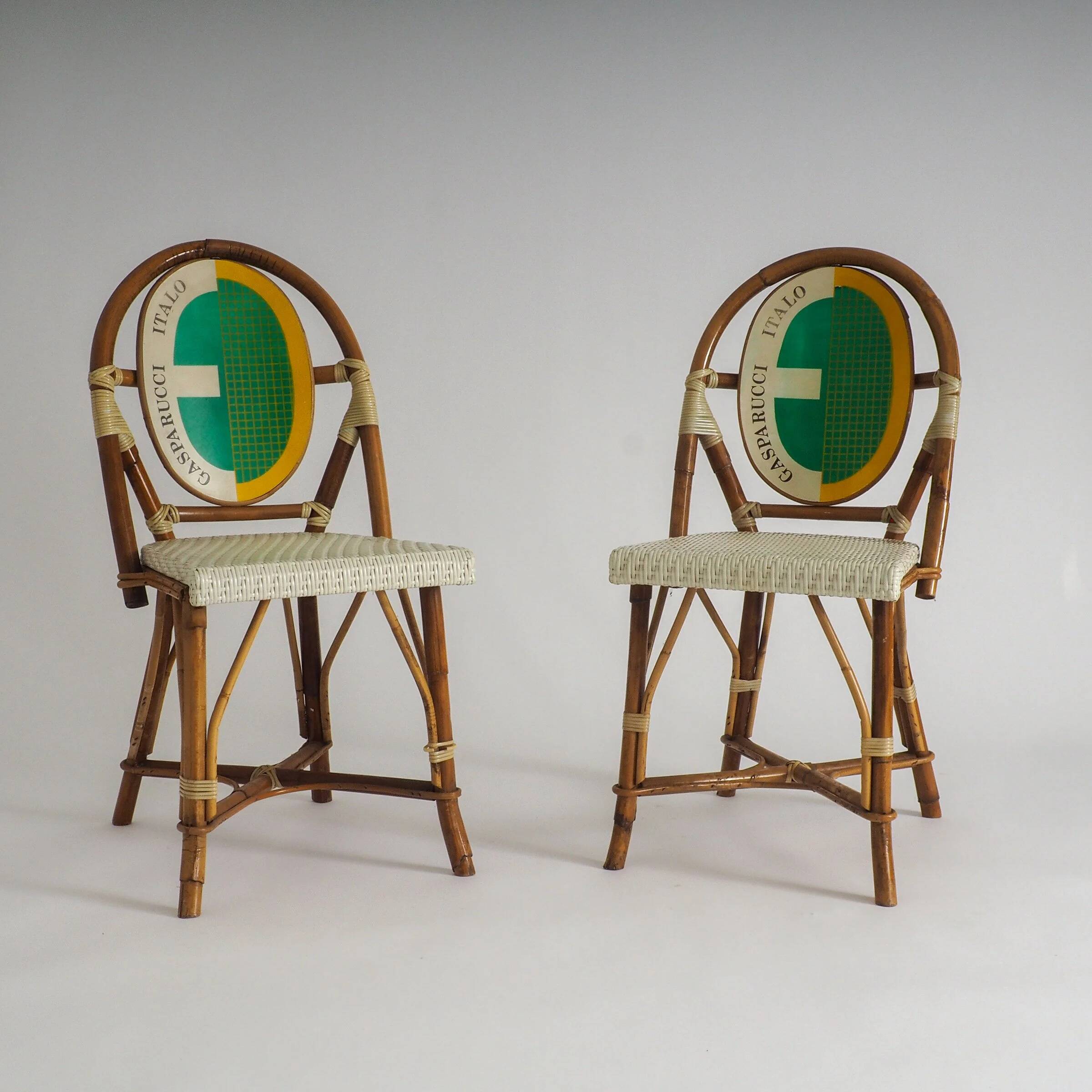 Set of 2 bistro chairs by Italo Gasparucci for ECC Tennis Tournament Antwerp