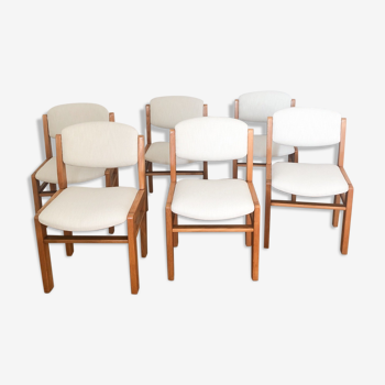 6 restored Maison Regain elm chairs