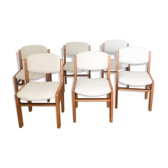 6 restored Maison Regain elm chairs