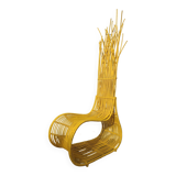 Yellow armchair"wave" rattan