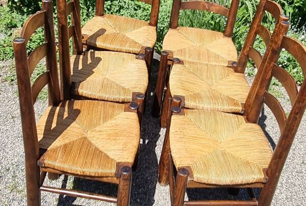 6 chaises style savoyard Perriand, Georges Robert