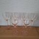6 Luminarc wine glasses with pink stems from the 1980s.