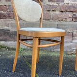Pair of vintage curved wooden chairs