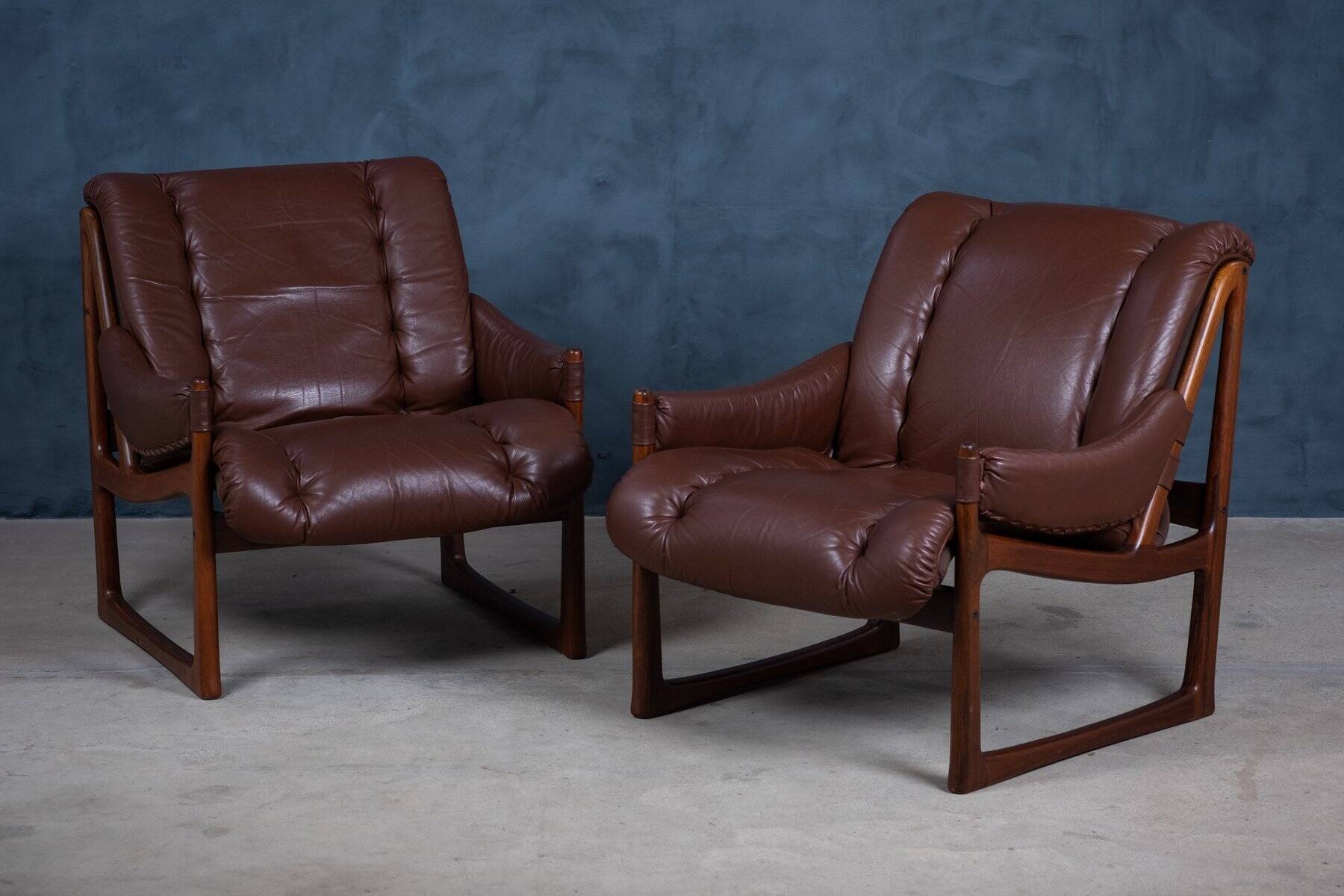 Mid-Century Armchairs in Rosewood by Torbjørn Afdal for Nesjestranda Møbelfabrikk, 1960s, Set of 2