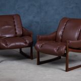 Mid-Century Armchairs in Rosewood by Torbjørn Afdal for Nesjestranda Møbelfabrikk, 1960s, Set of 2