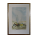 Lithograph sailboats in port 57 x 79 cm
