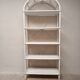 White lacquered rattan bookcase