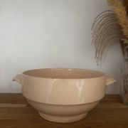 Ancienne soupière en faïence rose poudré Digoin