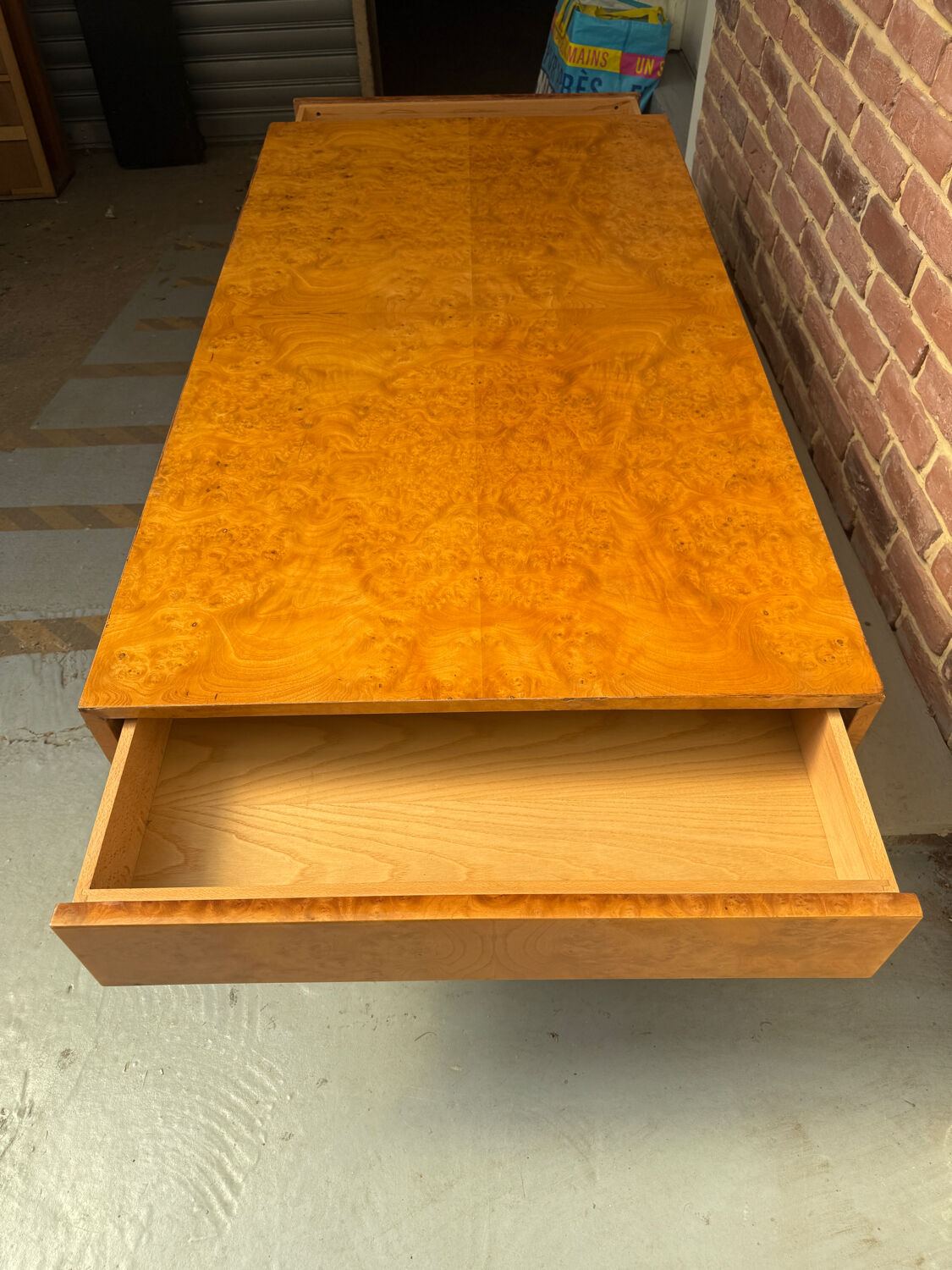Elm burl coffee table