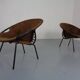 Set of vintage suede lounge chairs from Lusch, Germany, 1960s.
