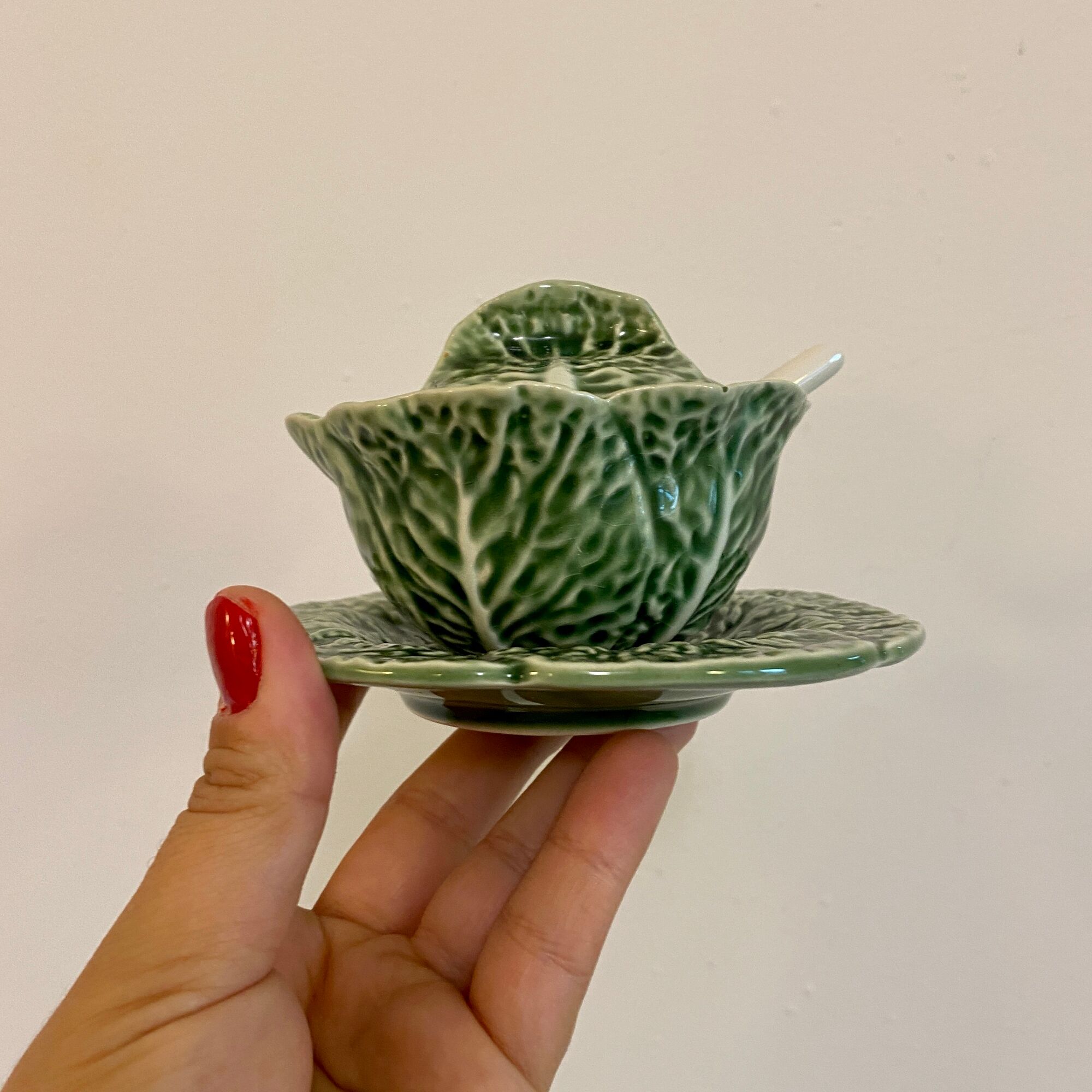 Set of 3 vintage pieces of serving cabbage, salt-pepper, mustard and ravier