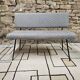 Banc, banquette vintage en tissu et métal style Knoll