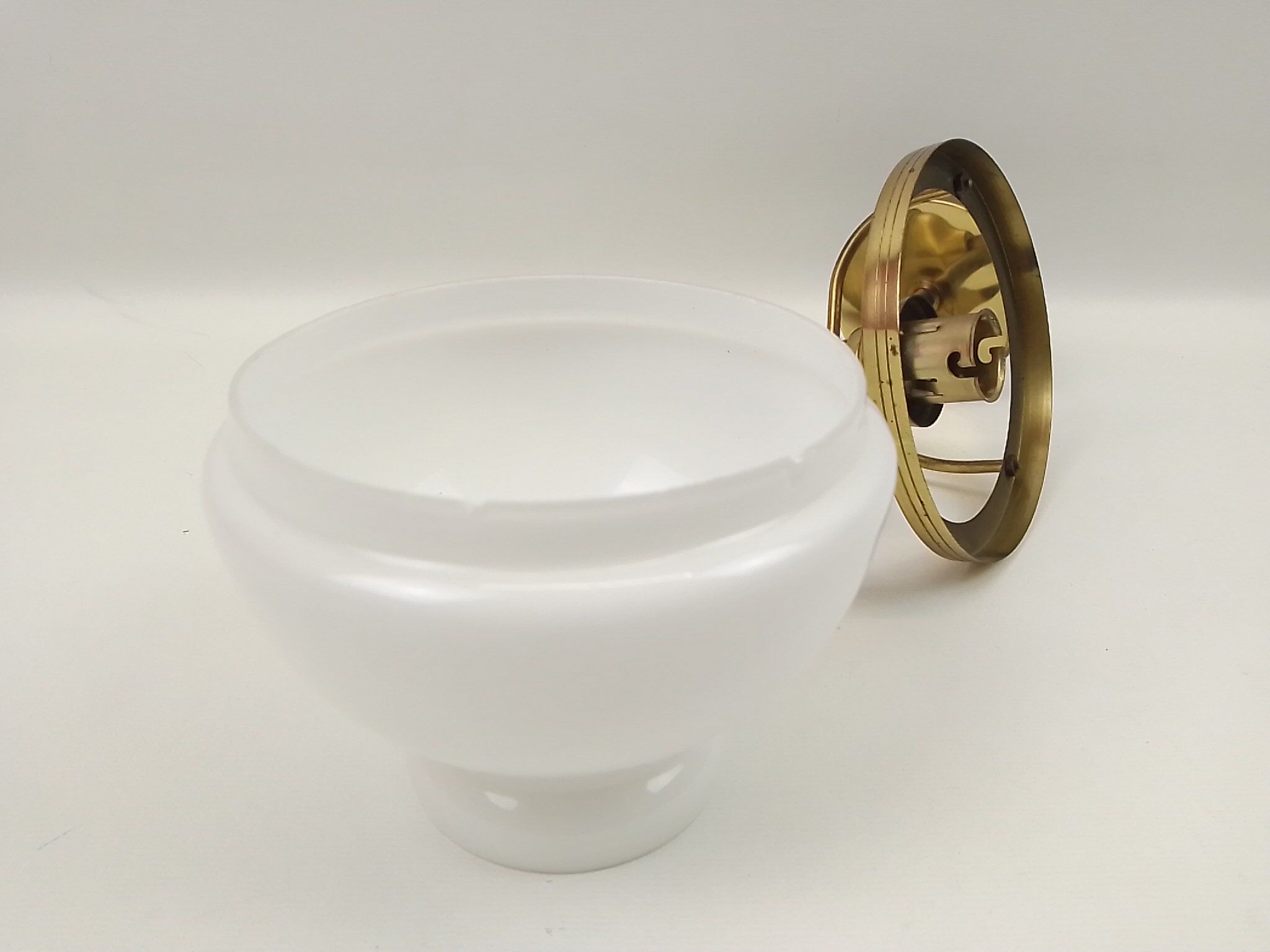 Brass wall and white glass 21 cm