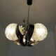 3 ball chandelier with stainless steel frame from the 70s Space Age