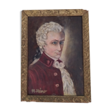 Portrait character man 18th century golden frame