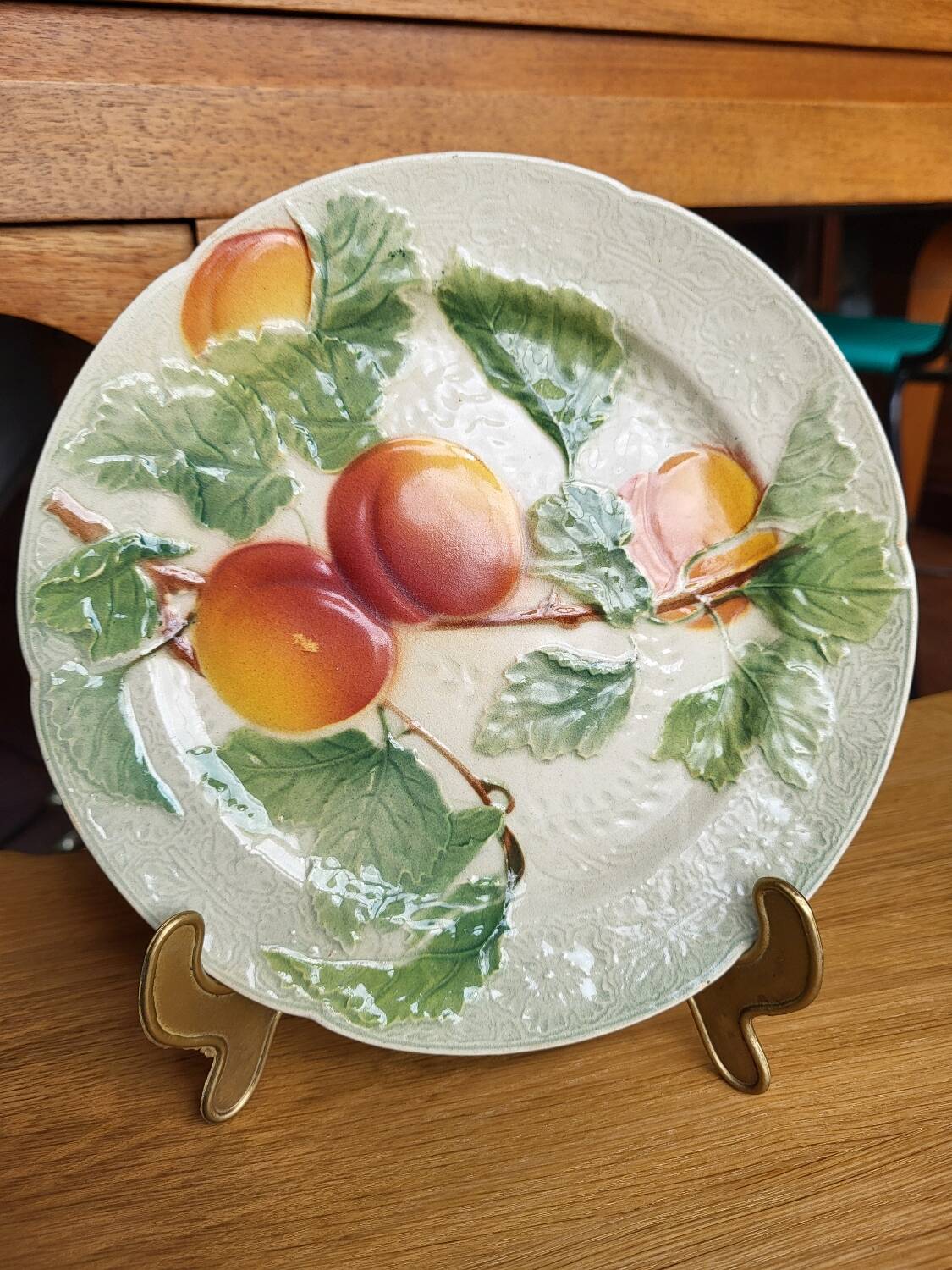 Set of 6 Art Nouveau Barbotine St Clément plates