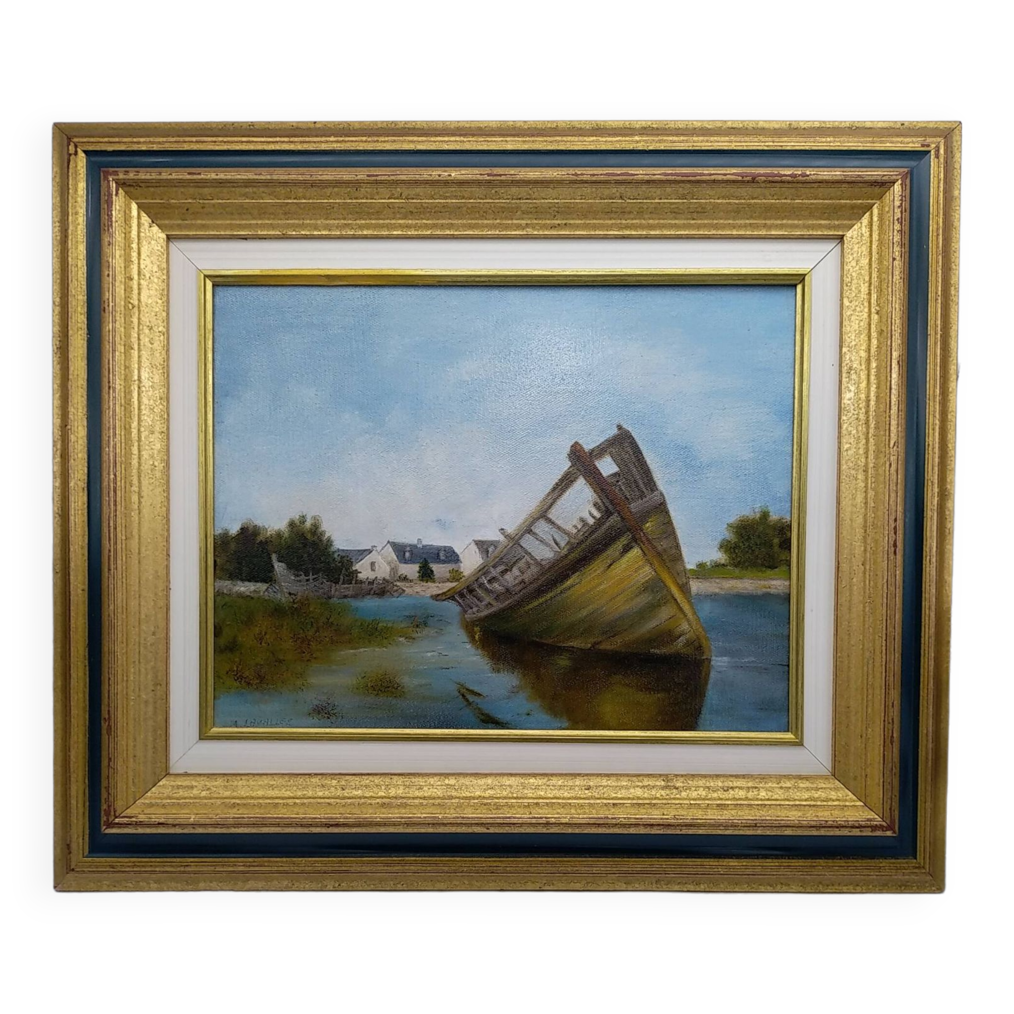 Oil on canvas . Boat cemetery. Finistère.