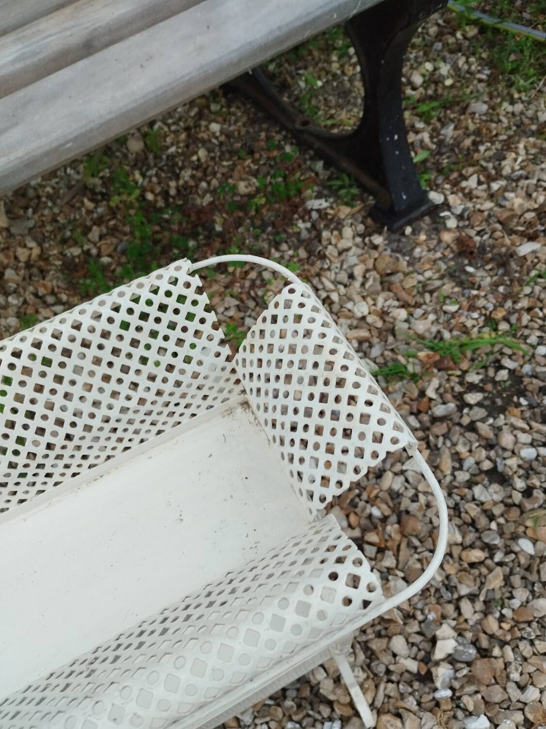 Antique vintage wrought iron planter