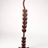 Sculptural floor lamp in solid wood