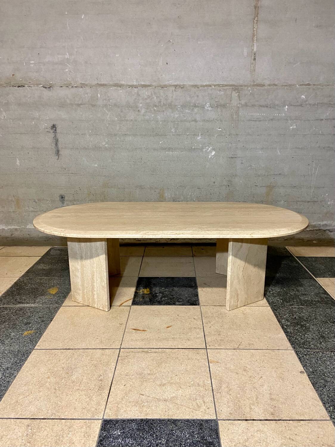 Travertine coffee table