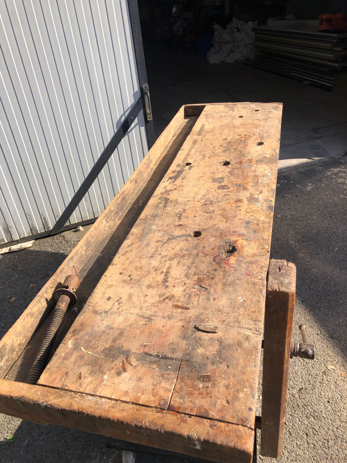 Carpenter's workbench at the beginning of the 20th century