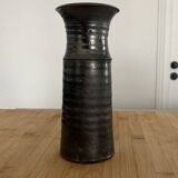 Vase en céramique noir signé de Gustave Tiffoche