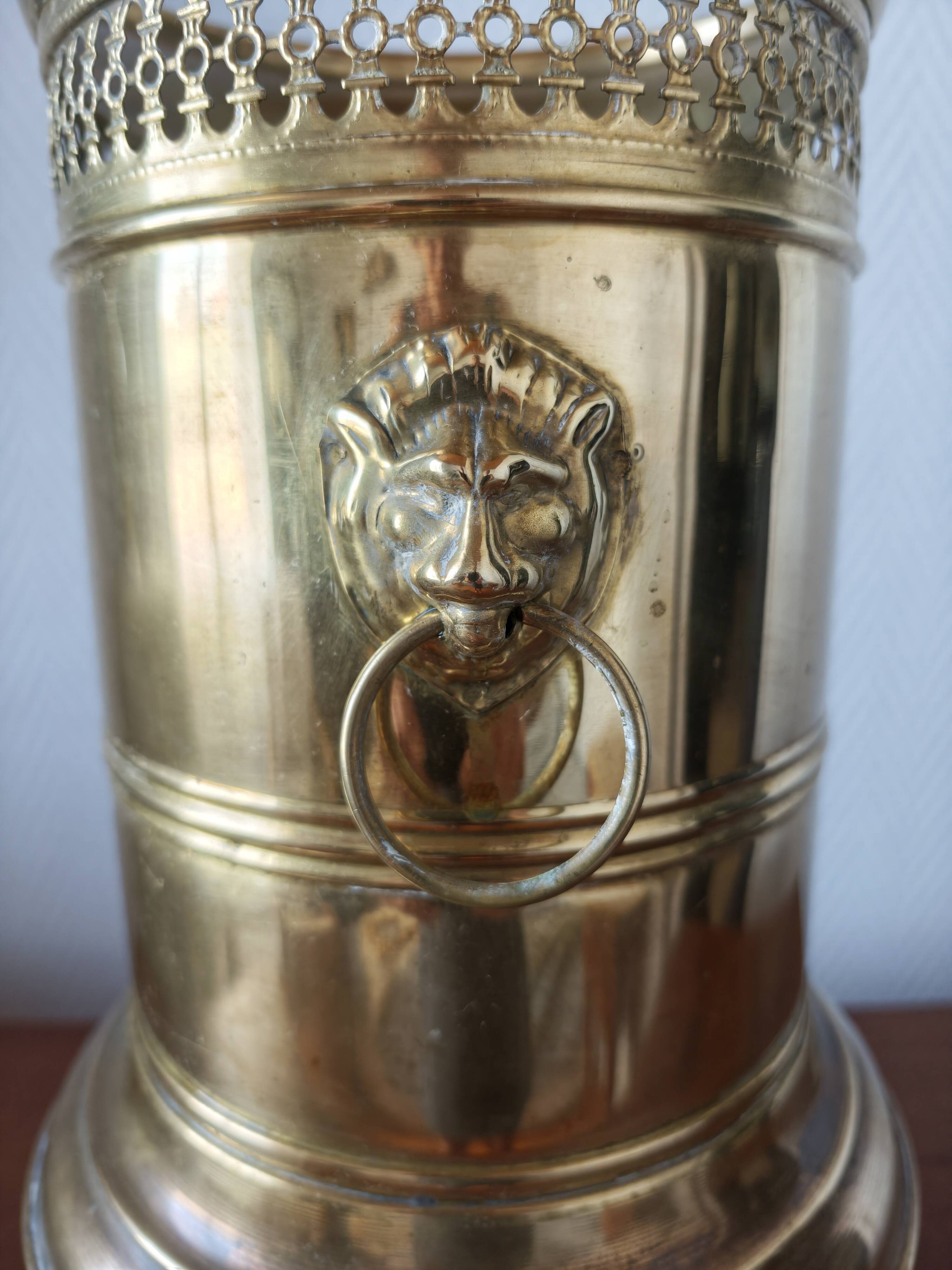 Vintage brass umbrella stand