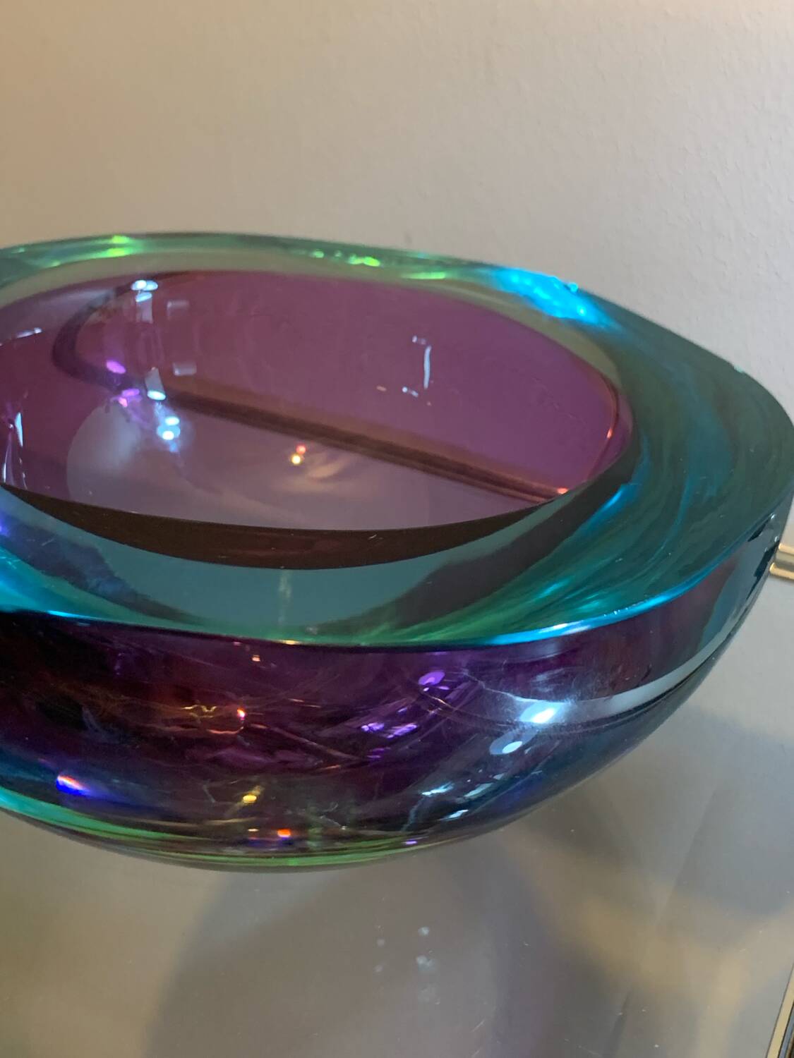 Murano purple turquoise pocket emptier