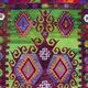 Small Vintage Turkish Kilim 172x92 cm Wool Kelim Rug Red Black Pink Blue Green