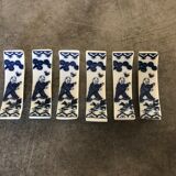 Set of 6 knife holders in asian porcelain
