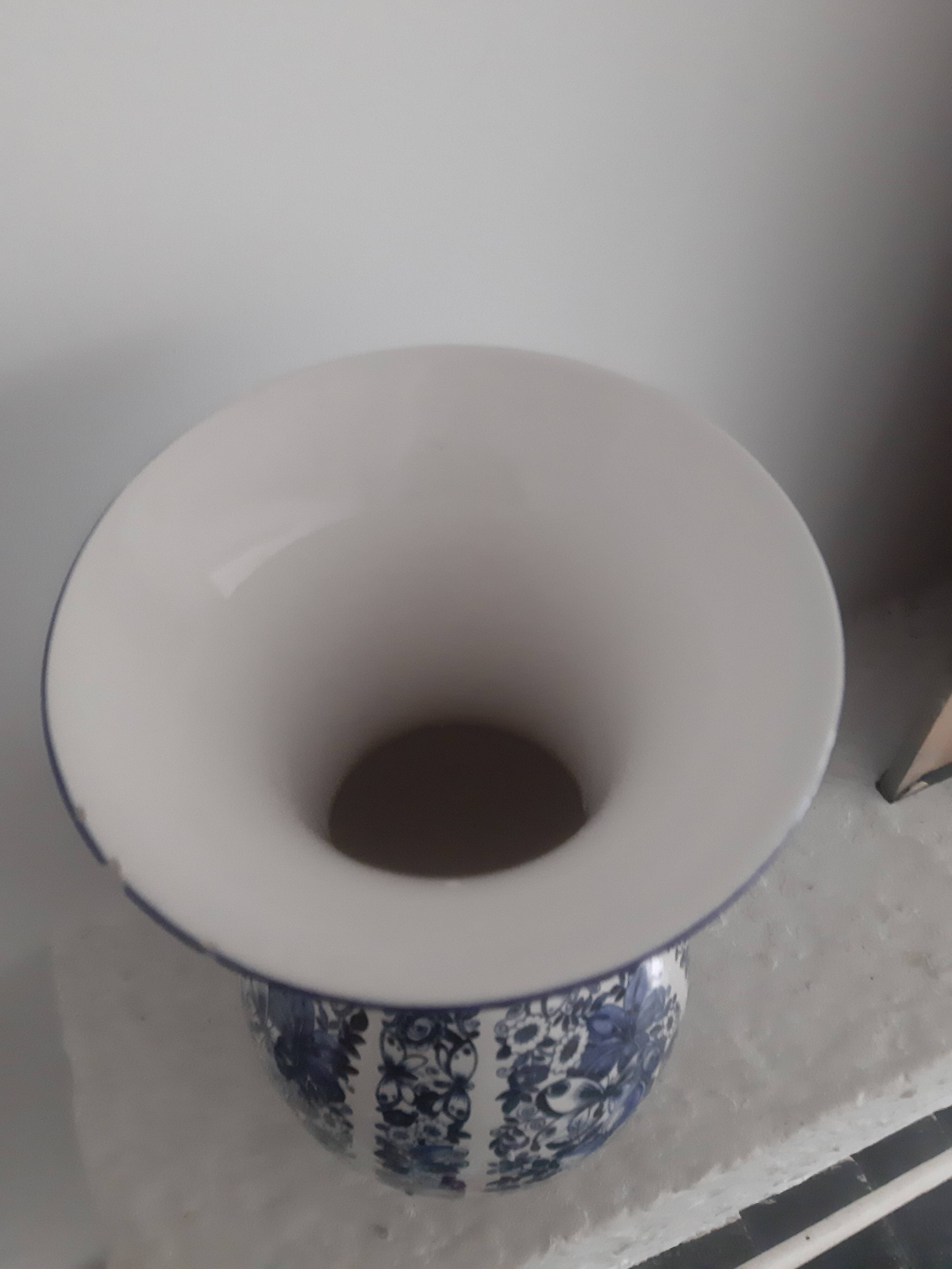 Blue and white Delft earthenware vase