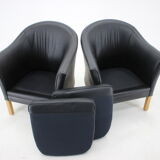 Paire de fauteuils en cuir Mogens Hansen, Danemark