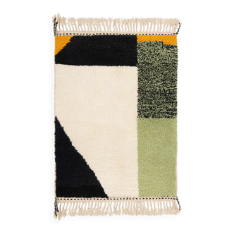 Berber carpet beni urain with colored parts 150 x 110 cm