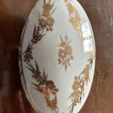 Oval jewelry box or candy box in Limoges porcelain, mid-20th century