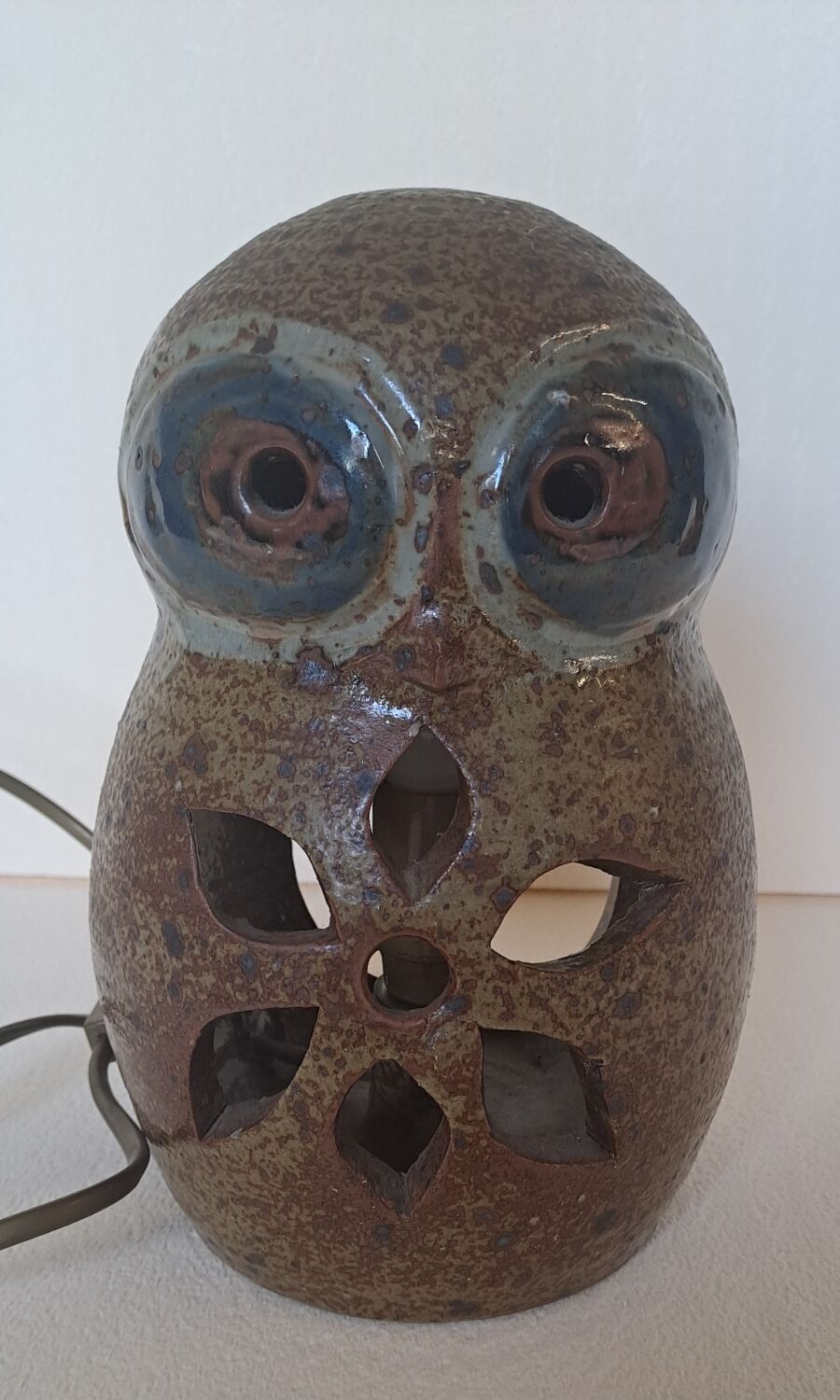 Owl lamp in stoneware from La Borne
